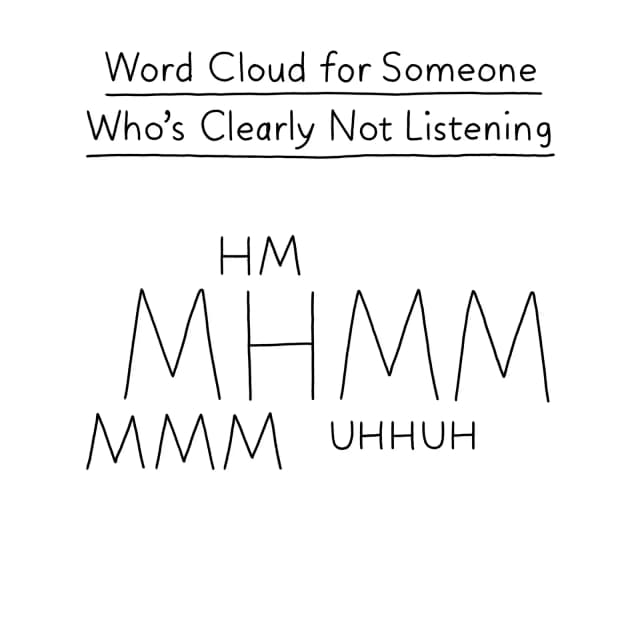 Word cloud for people who aren't listening